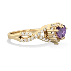 Amethyst Diamond Twist 'One Heart' 14K Yellow Gold ring R2640HRT