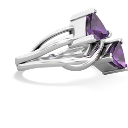 Amethyst Split Band Swirl 14K White Gold ring R2341