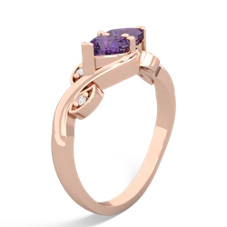 Amethyst Floral Elegance 14K Rose Gold ring R5790