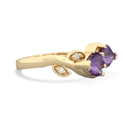 Amethyst Floral Elegance 14K Yellow Gold ring R5790