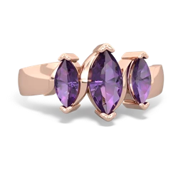 Tanzanite Three Peeks 14K Rose Gold ring R2433