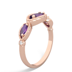 White Topaz Milgrain Marquise 14K Rose Gold ring R5700