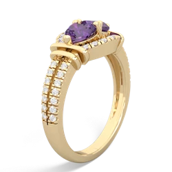 Amethyst Art-Deco Keepsake 14K Yellow Gold ring R5630