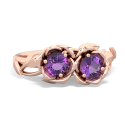 Amethyst Rose Garden 14K Rose Gold ring R5510