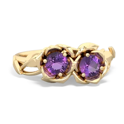 Amethyst Rose Garden 14K Yellow Gold ring R5510