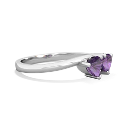 Amethyst Sweethearts 14K White Gold ring R5260