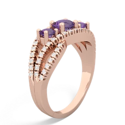 Emerald Three Stone Aurora 14K Rose Gold ring R3080