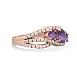 Tanzanite Three Stone Aurora 14K Rose Gold ring R3080