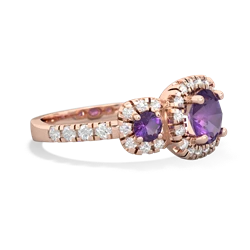 Lab Ruby Regal Halo 14K Rose Gold ring R5350