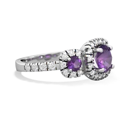 Lab Pink Sapphire Regal Halo 14K White Gold ring R5350