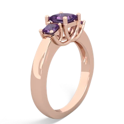 London Topaz Three Stone Trellis 14K Rose Gold ring R4015