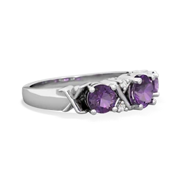 Alexandrite Hugs And Kisses 14K White Gold ring R5016