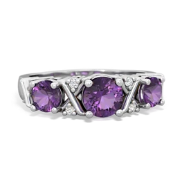 Alexandrite Hugs And Kisses 14K White Gold ring R5016