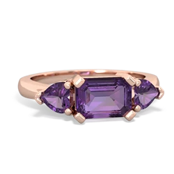 Alexandrite Three Stone 14K Rose Gold ring R5235