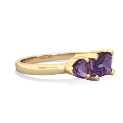 Lab Pink Sapphire Three Stone 14K Yellow Gold ring R5235