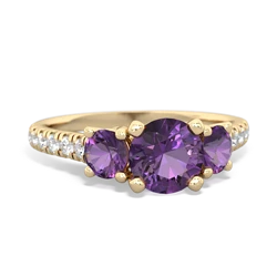 Lab Sapphire Pave Trellis 14K Yellow Gold ring R5500