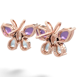 Amethyst Butterfly 14K Rose Gold earrings E2215