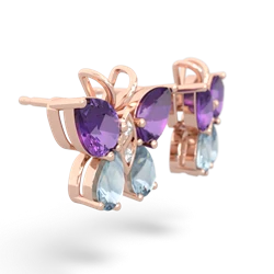 Amethyst Butterfly 14K Rose Gold earrings E2215