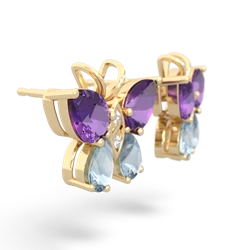 Amethyst Butterfly 14K Yellow Gold earrings E2215