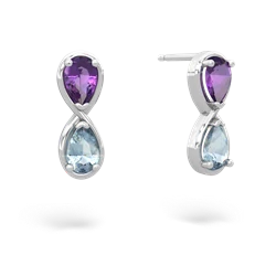 Amethyst Infinity 14K White Gold earrings E5050