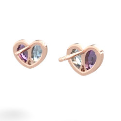 Amethyst 'Our Heart' 14K Rose Gold earrings E5072