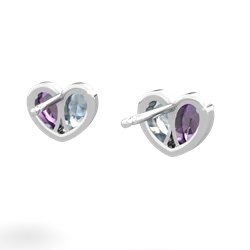 Amethyst 'Our Heart' 14K White Gold earrings E5072