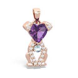 Amethyst Puppy Love 14K Rose Gold pendant P5800