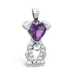 Amethyst Puppy Love 14K White Gold pendant P5800