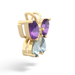 Amethyst Butterfly 14K Yellow Gold pendant P2215