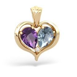 Amethyst Two Become One 14K Yellow Gold pendant P5330