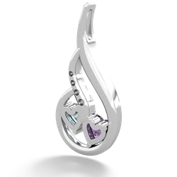 Amethyst Keepsake Curves 14K White Gold pendant P5450