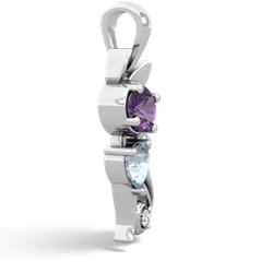 Amethyst Kitten 14K White Gold pendant P5780