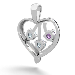 Amethyst Glowing Heart 14K White Gold pendant P2233