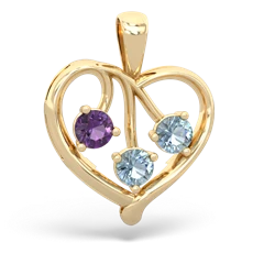 Amethyst Glowing Heart 14K Yellow Gold pendant P2233