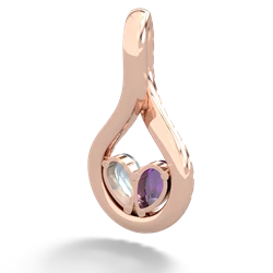 Amethyst Pave Twist 'One Heart' 14K Rose Gold pendant P5360