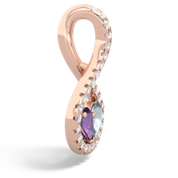 Amethyst Pave Twist 'One Heart' 14K Rose Gold pendant P5360