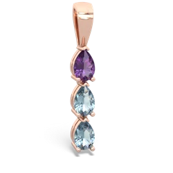 Amethyst Dew Drops 14K Rose Gold pendant P2251