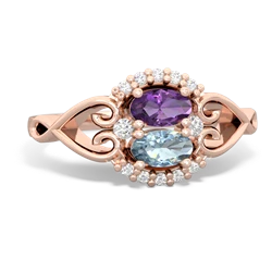 Amethyst Love Nest 14K Rose Gold ring R5860