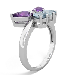 Amethyst Butterfly 14K White Gold ring R2215