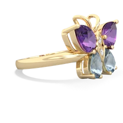 Amethyst Butterfly 14K Yellow Gold ring R2215