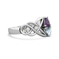 Amethyst Keepsake Celtic Knot 14K White Gold ring R5300