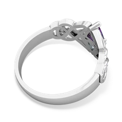 Amethyst Keepsake Celtic Knot 14K White Gold ring R5300