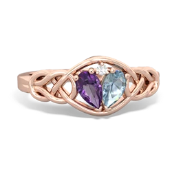 Amethyst Celtic Love Knot 14K Rose Gold ring R5420