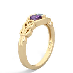 Amethyst Celtic Love Knot 14K Yellow Gold ring R5420