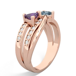 Amethyst Bowtie 14K Rose Gold ring R2360