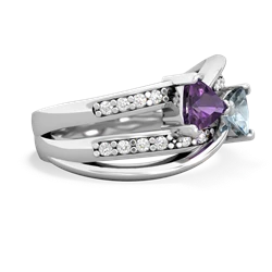 Amethyst Bowtie 14K White Gold ring R2360