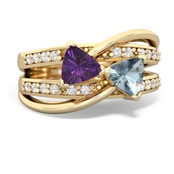 Amethyst Bowtie 14K Yellow Gold ring R2360