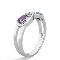 Amethyst Diamond Infinity 14K White Gold ring R5390