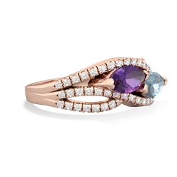 Amethyst Diamond Rivers 14K Rose Gold ring R3070