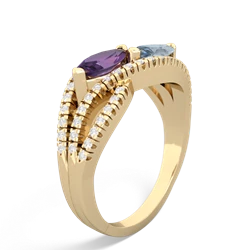 Amethyst Diamond Rivers 14K Yellow Gold ring R3070